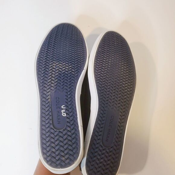 COLE HAAN Patent Leather Boat Shoes Navy Blue - Picture 4 of 4